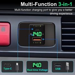 Clock Substitute with Voltmeter and USB Fast Charger for 1997-2001 Honda CR-V