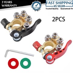 2PCS 4 Way Car Battery Terminal Clamp Connectors Quick Release Disconnect Tool