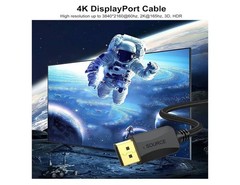 4K DisplayPort to DisplayPort Cable 10FT 10-Pack DP Cable 4K 60Hz 144Hz High Spe