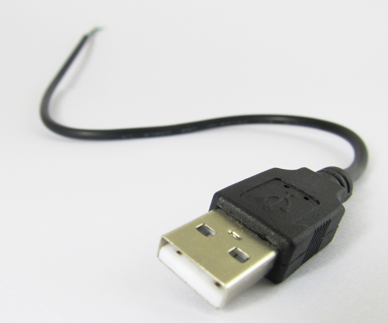 10pcs 30cm Black USB 2.0 Male Plug 4pin wire DIY cable