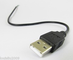 10pcs 30cm Black USB 2.0 Male Plug 4pin wire DIY cable