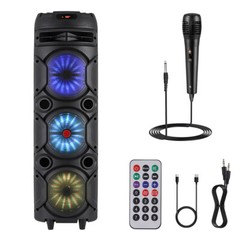 Loud Portable Bluetooth Speaker Dual Sub woofer Party Heavy Bass Sound System