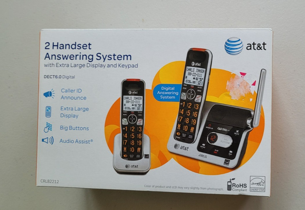 att 2 handset answering system AT&T Phone set caller id announce audio assist