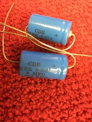 WBR8-350 CORNELL DUBILIER 8 MFD 350V AXIAL CAPACITOR 1 PC ONLY