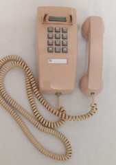 Western Electric rose beige 2554 touch tone wall phone, works