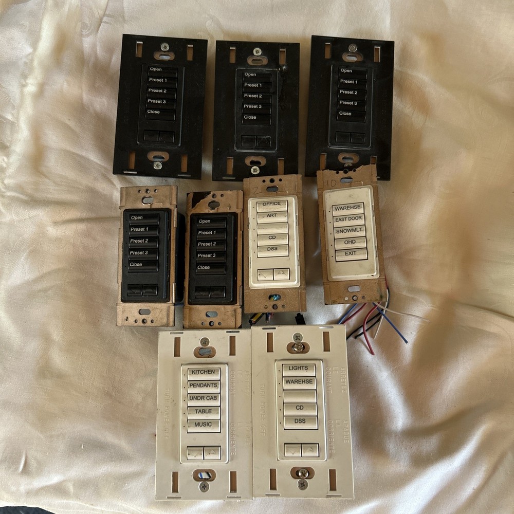 Lot of 4 – LUTRON Homeworks 6 Button with R/L ST-NB-NONE
