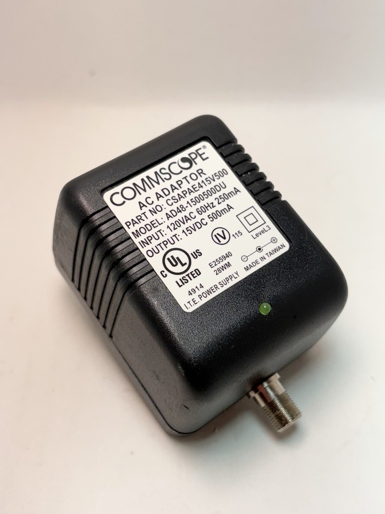 Commscope AC Adapter Power Supply Model: AD48-1500500DU CSAPAE415V500 15V 500ma