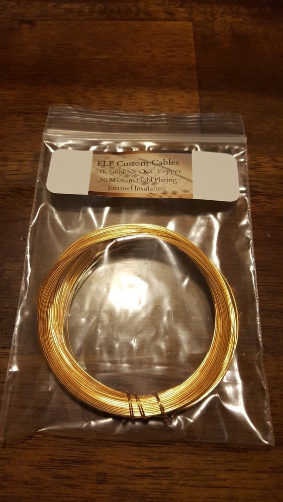 60ft ELF Custom Cables 24k Gold plated 99.9999 % pure OCC copper wire 26awg.