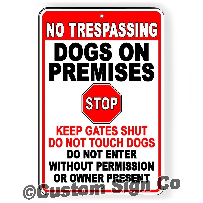 Beware Of Dogs Metal Sign Dog Will Bite Security Keep Out Warning Do Not Enter