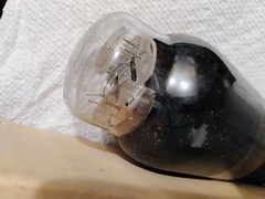 US NAVY Pair Tung-Sol 6A3 tubes black glass