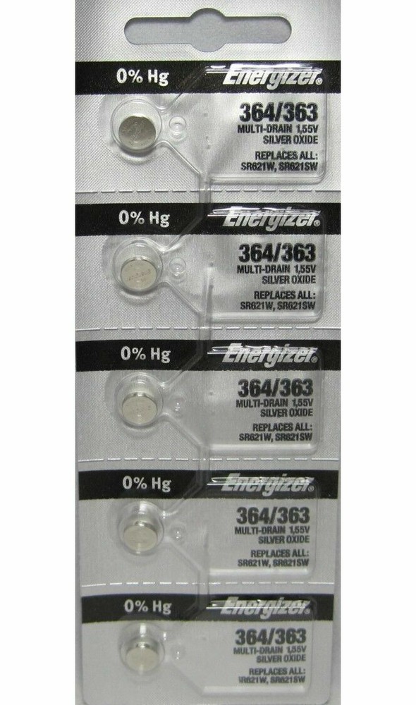 5 x Energizer Watch Silver Oxide Batteries 364/363 SR621SW Battery New