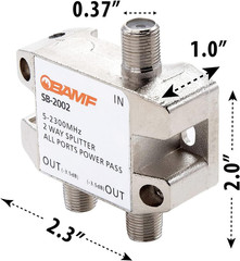 BAMF 2-Way Coax Cable Splitter, Bi-Directional Moca 5-2300Mhz – High-Performance