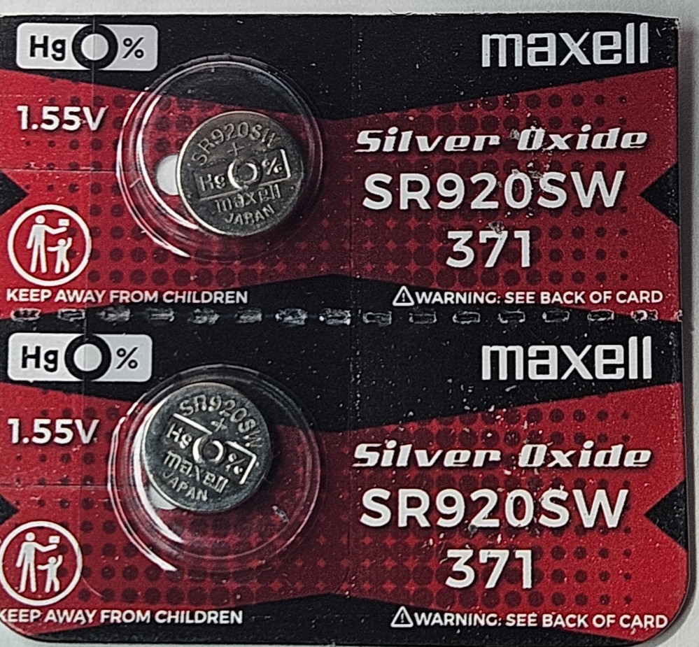 2PK 371 MAXELL 1.55V SILVER OXIDE (GREAT EXP 12/30) SR920SW SR69 FREE SHIP