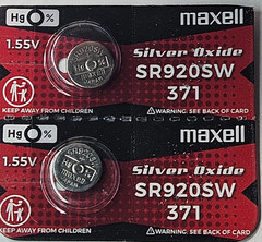 2PK 371 MAXELL 1.55V SILVER OXIDE (GREAT EXP 12/30) SR920SW SR69 FREE SHIP