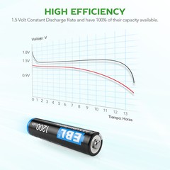 EBL AA Lithium 3000mAh AAA 1200mAh Batteries Non-rechargeable 1.5V + Case Lot