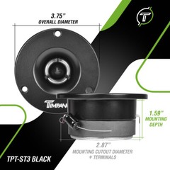 (2) 3.75″ SUPER TWEETER TIMPANO 300W TPT-ST3 BLACK BULLET 4 OHMS PRO AUDIO PAIR