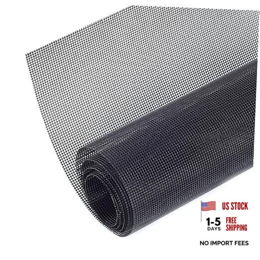 Universal 40″x13″ Car Grill Mesh – 1mm Round Hole – Black – PVC Coated 304SS