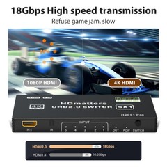 8K 60Hz HDMI2.1 3×1 4×1 5×1 Video Switch 4K 120Hz HDMI Switch HDR 3 4 5 in 1 Out