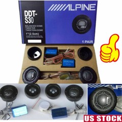 A-lpine DDT-S30 360W 2.5CM 1″ Soft Dome Balanced Car Audio Speakers Tweeters NEW