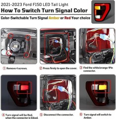 LED Tail Lights Compatible with Ford F150 2021 2022 2023 Raptor with Blind Spot