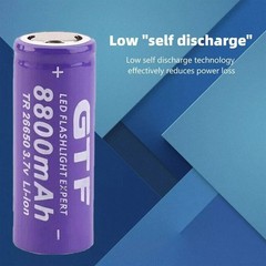 2PCS 26650 3.7V Battery Rechargeable Capacity 8800mAh Flashlight Battery US Ship