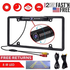 Car Backup Camera License Plate Frame Rear View Parking Kit+4.3″ Monitor Bracket