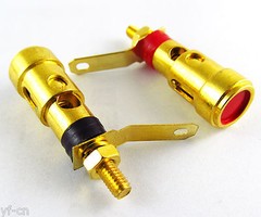 100pcs Spring Loaded Type Gold Speaker AMP Terminal Binding Post Red and Black