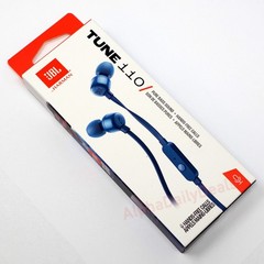 JBL TUNE 110 Wired Earbuds Stereo In-Ear Headphones with Mic Blue Pure Bass