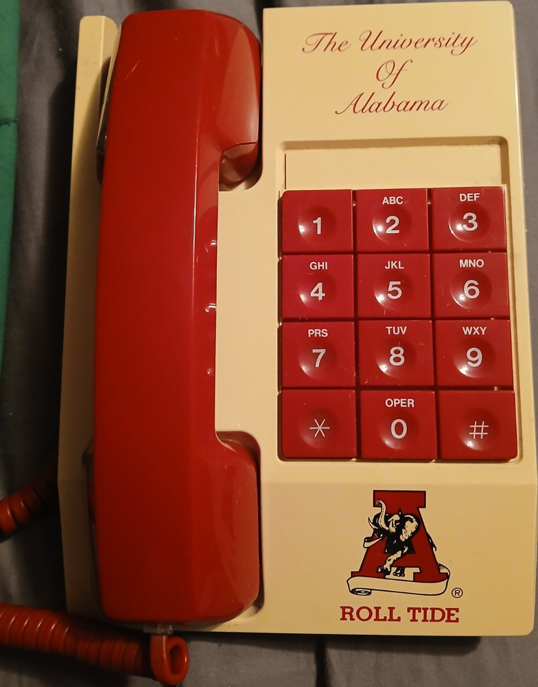 vintage University of Alabama Crimson Tide ITT corded land line telephone rare