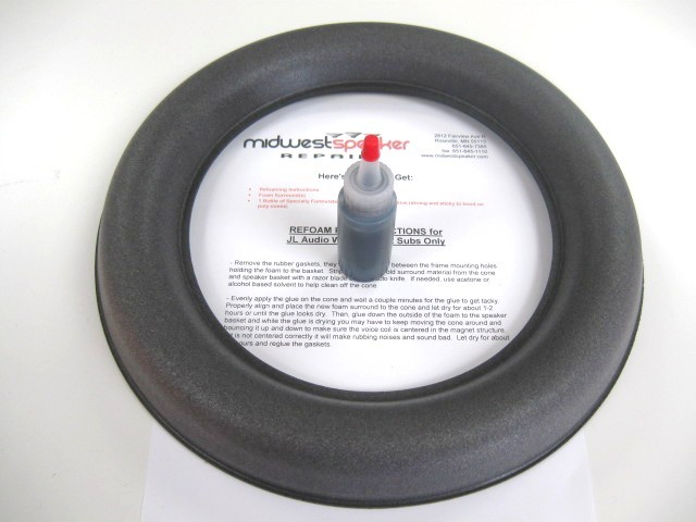 JL Audio 10W7 10W7AE 10″ Subwoofer Refoam Repair Kit – 1 Single Foam w/ Glue
