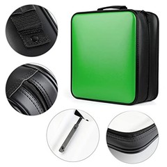 CD Case DVD Storage Case: Capacity Hard Plastic DVD Case Holder 432 Dark Green