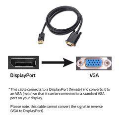 Display Port to VGA Cable, 4K HD Converter Cable 5 ft., DP VGA Male to Male