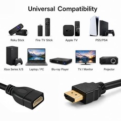 1.5ft 4K HDMI Extender, Short HDMI Extension Cable 2.1 4K@30Hz/ 1.5ft (0.5m)