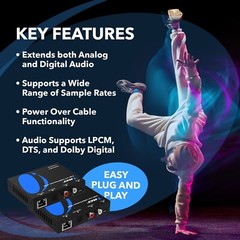 OREI Digital audio over CAT5/6 Extender up to 1000 Feet(DA-EX1000-K)