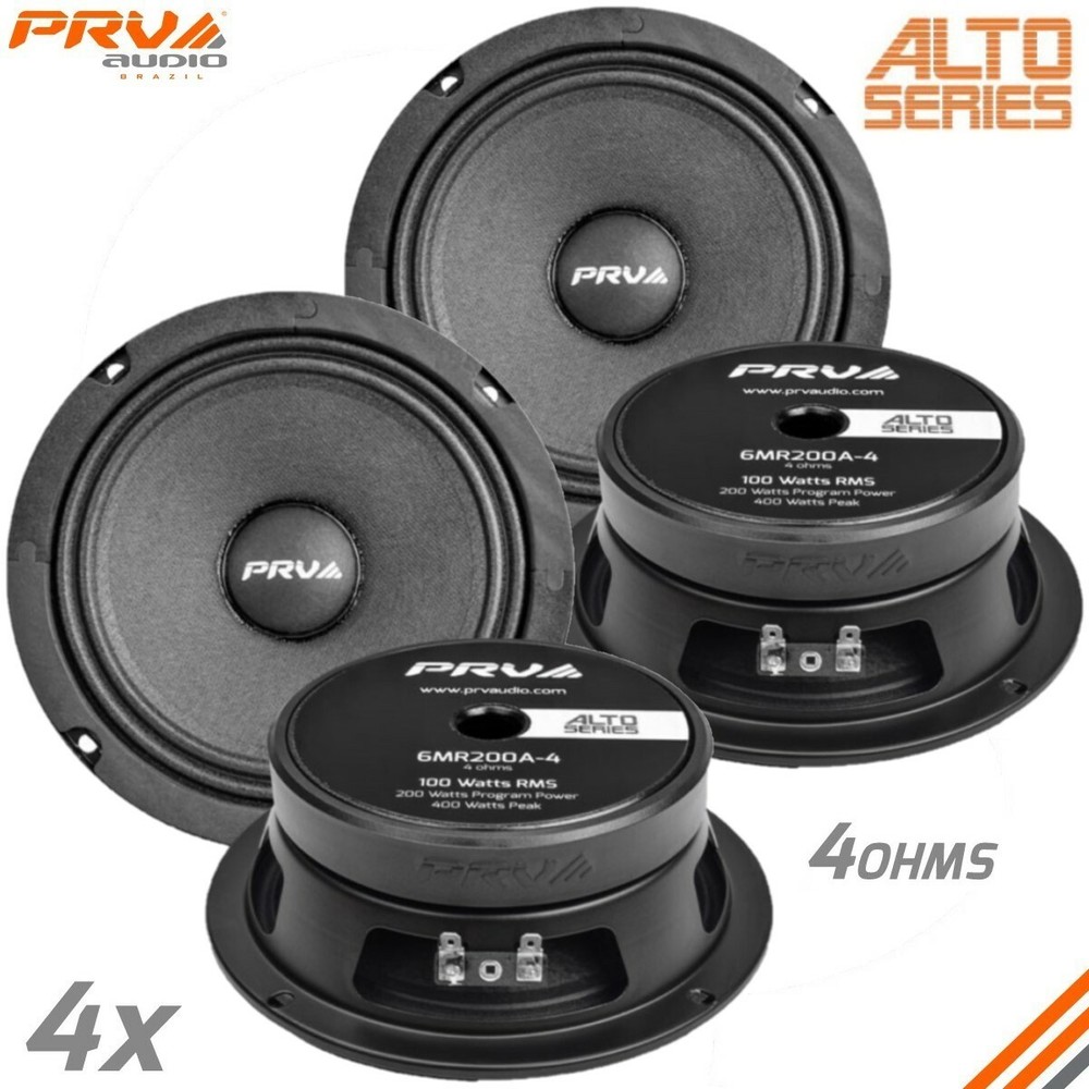 4x PRV Shallow 6.5″ Midrange Slim Speakers Car Audio 200 Watts 4 Ohms 6MR200A-4