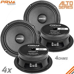 4x PRV Shallow 6.5″ Midrange Slim Speakers Car Audio 200 Watts 4 Ohms 6MR200A-4