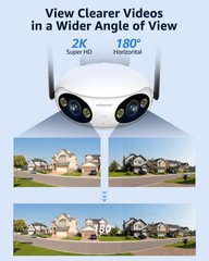 Wifi/PoE Panoramic 8MP 180° Dual Lens Full Color IR IP Camera Bullet iCSee/XMEYE