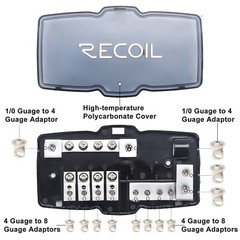 Recoil MPG4 4-Way Mini-ANL Fused Distribution Block, Solid Brass