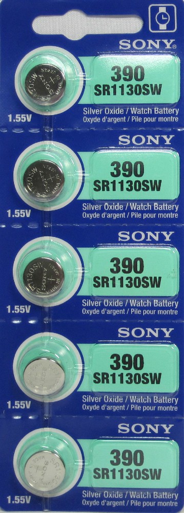 5 Sony Silver Oxide SR1130SW SR1130W SR1130 1.55V Watch Battery