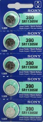 5 Sony Silver Oxide SR1130SW SR1130W SR1130 1.55V Watch Battery
