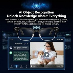 Compatible with Smartphones Smart Glasses 4K Camera Bluetooth Audio AI Recogn…