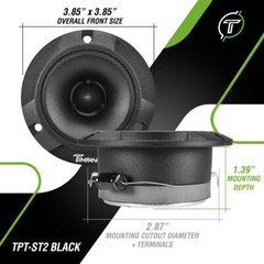 (2) 3.75″ SUPER TWEETER TIMPANO 250W TPT-ST2 BLACK BULLET 4 OHMS PRO AUDIO PAIR