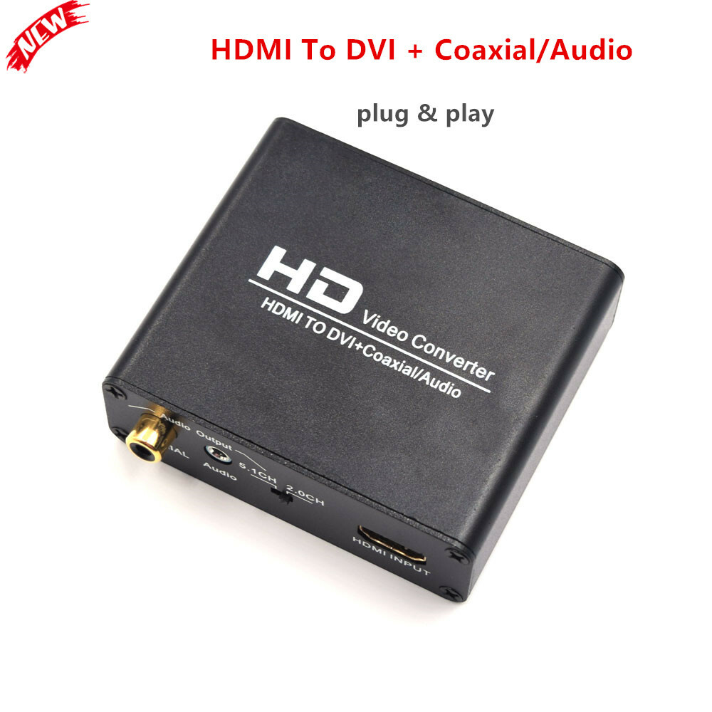 NK-X5 HD Video Converter HDMI To DVI Converter HDMI To DVI + Coaxial 1920×1080