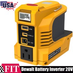 220W Power Inverter for DeWalt 20V Max Battery USB-C PD AC 110V Outlet with LED