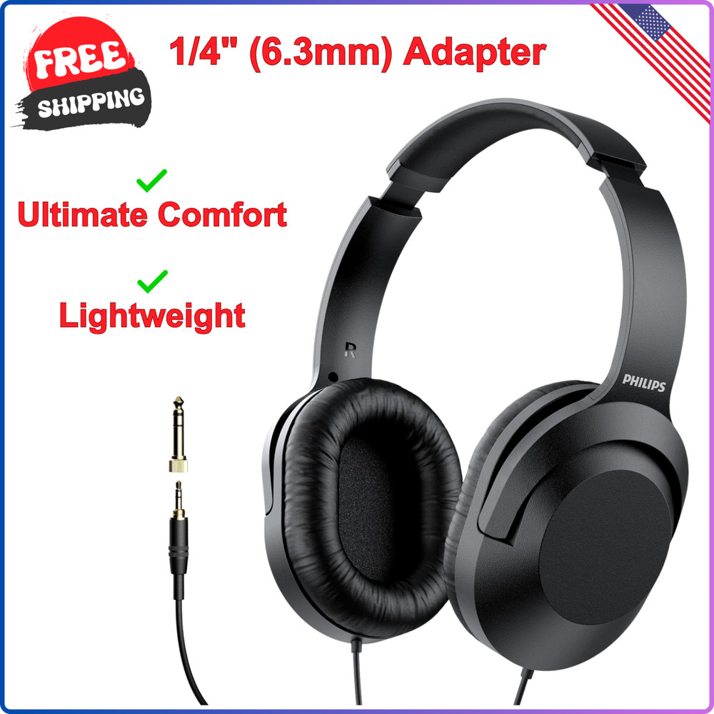 Philips Over Ear Wired Stereo Headphones Studio Monitoring and Recording Headset