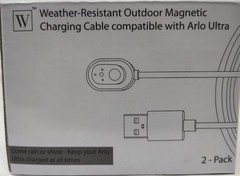 Arlo Outdoor Magnetic Charging Cable 2 PK 25 Foot Wasserstein Weather-Resistant