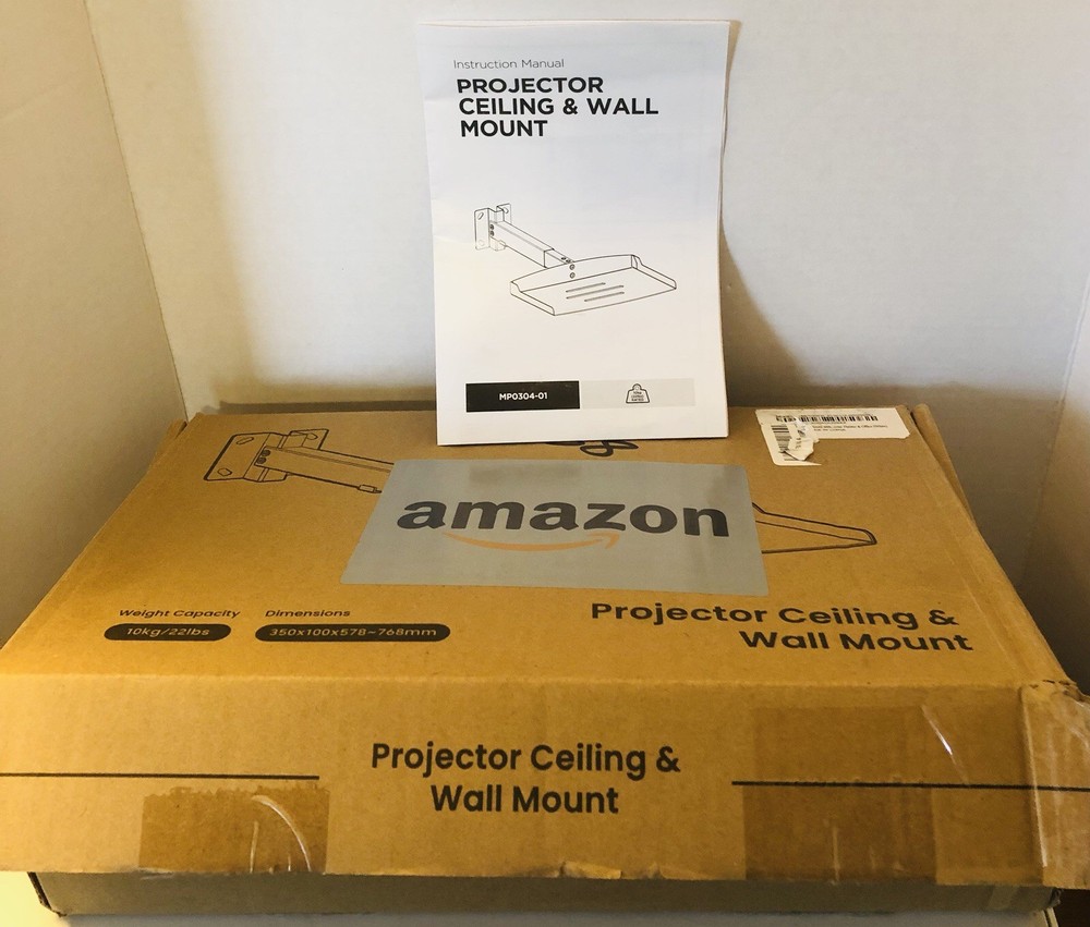 Projector Shelf for Ceiling or Wall Mounting – White Adjustable – MP0304-01