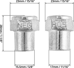 Car Positive Negative Battery Post Terminal, 2 Pair Zinc Alloy Battery Adapter,