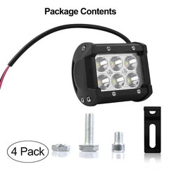 4x 4″ inch 18W Flood Led Work Light Fog Reverse Cube Pods Offroad SUV ATV UTE