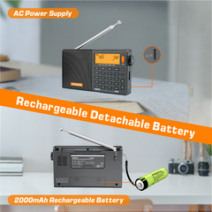 XHDATA D-808 Professional Portable Radio | FM Stereo/SW/MW/LW/Air Band Receiver